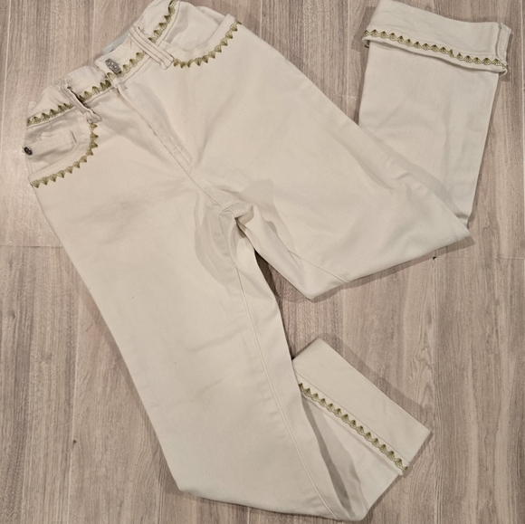 Matilda Jane Other - Matilda Jane Enchanted Garden Logan Cropped Straight Leg White Jeans Girls 8.